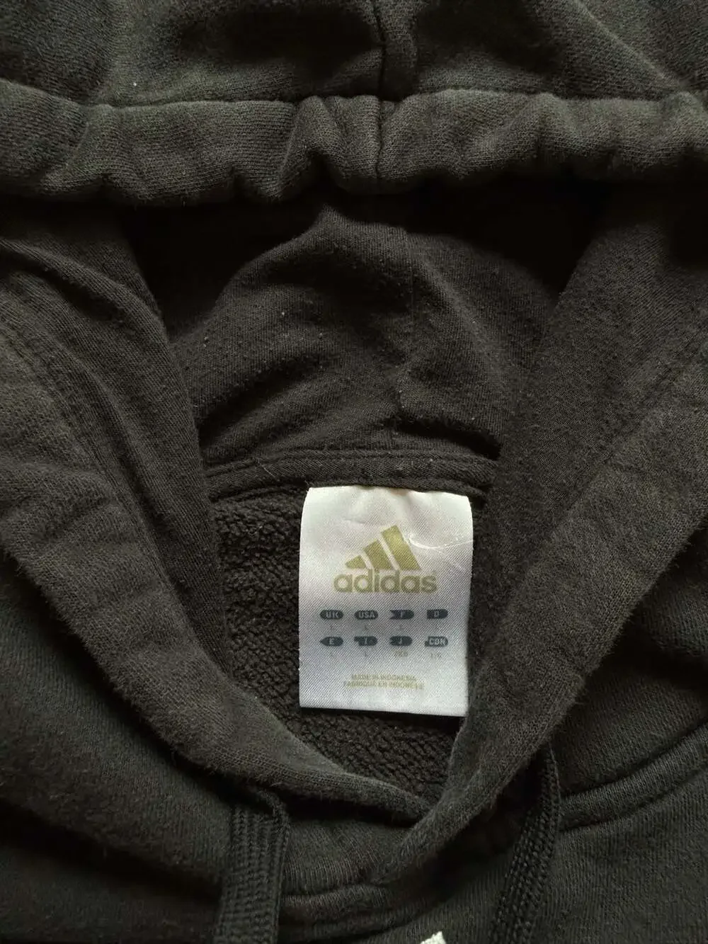 00s Adidas Center Logo Hoodie Size L Black Fleece Pullover
